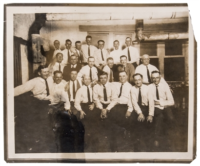 Fascinating 1920s Ruth and Yankees Vintage Type III Photo - Rupperts Infamous Ruse to Catch His Team Carousing at an Illinois Brewery (PSA/DNA)